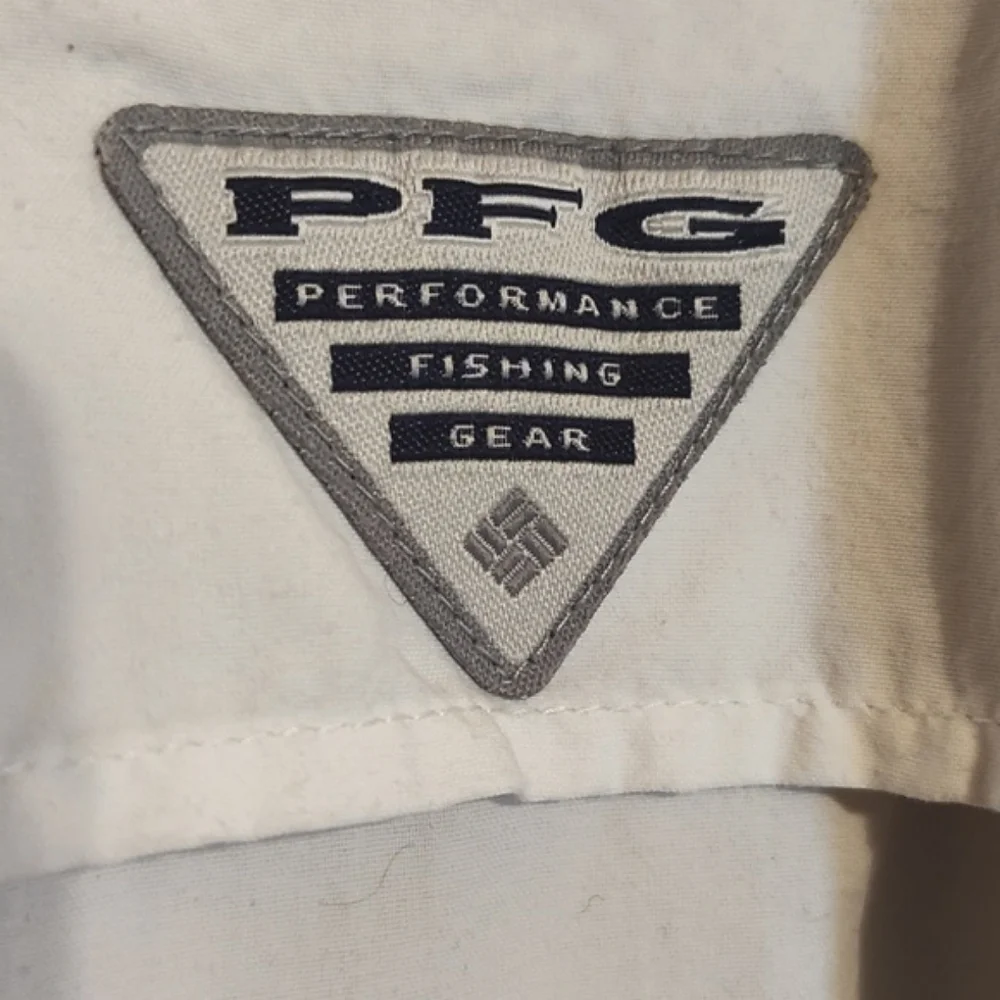 Columbia Mens Vented PFG Fishing Shirt White Collared Convertible Sleeves XXL - Picture 7 of 11